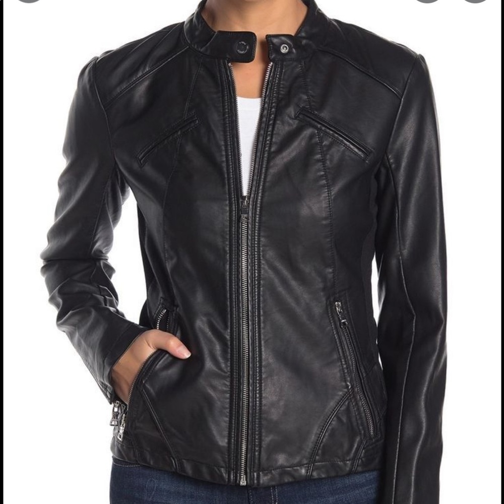 Guess faux leather motorcycle jacket. Size S